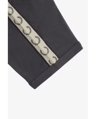 T-SHIRT FRED PERRY TAPED RINGER ANCHOR GREY BLACK