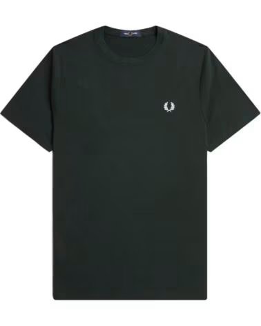 FRED PERRY T-SHIRT COL ROND NIGHT GREEN - SNOW WHITE DARK