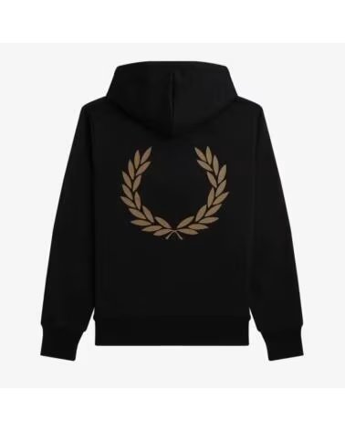 SWEAT-SHIRT À CAPUCHE AVEC COURONNE DE LAURIER FRED PERRY BLACK
