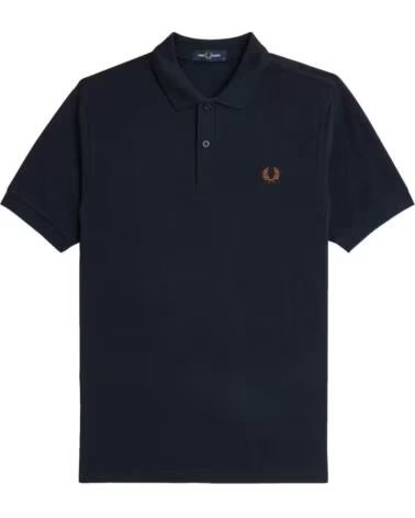 FRED PERRY SLIM FIT PLAIN POLO NAVY - NUT FLAKE