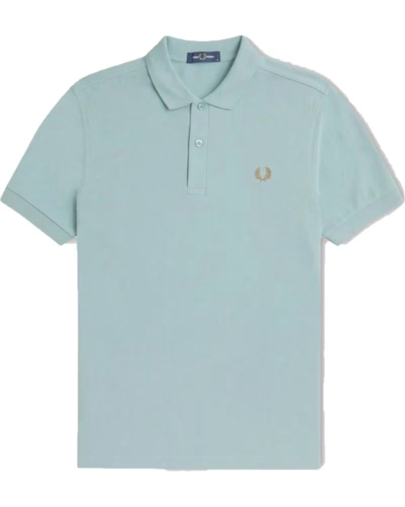 FRED PERRY POLO SLIM FIT LISO AZUL PLATEADO LIGHT BLUE