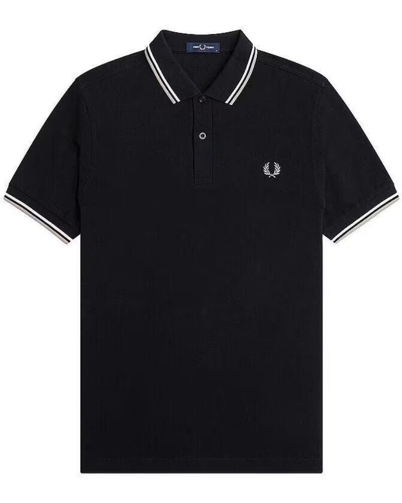 FRED PERRY SLIM FIT TWIN TIPPED POLO NEGRO BLACK