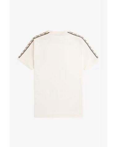 T-SHIRT FRED PERRY TAPED RINGER CRU PRETO BEGE BEIGE