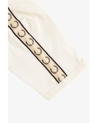 T-SHIRT FRED PERRY TAPED RINGER CRU PRETO BEGE BEIGE