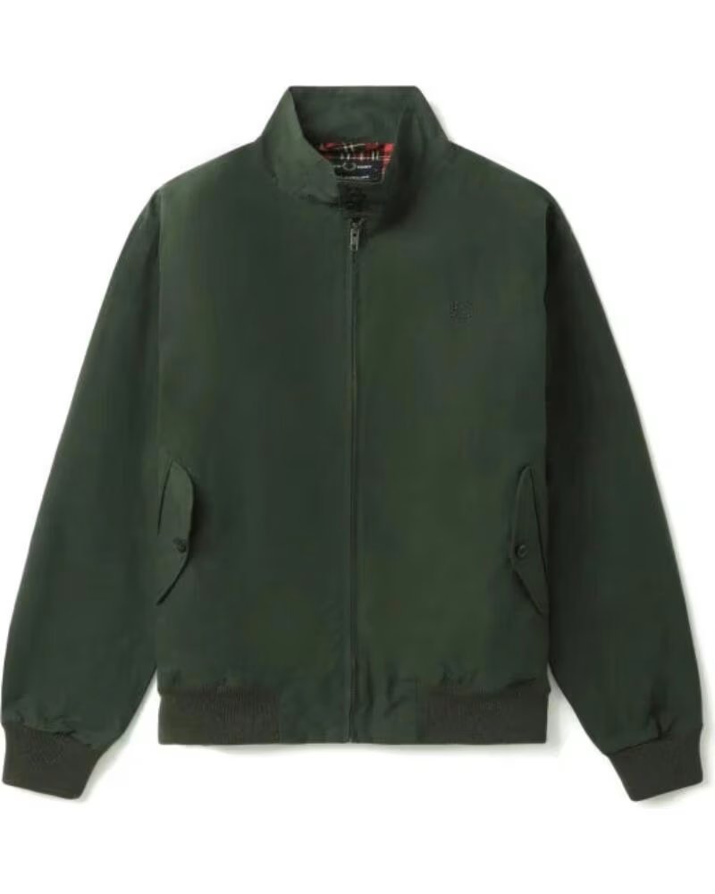 GIACCHE FRED PERRY MADE IN ENGLAND WAXED HARRINGTON NIGHT GREEN DARK