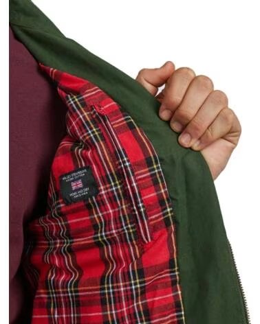 GIACCHE FRED PERRY MADE IN ENGLAND WAXED HARRINGTON NIGHT GREEN DARK