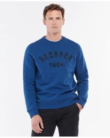 FELPA BARBOUR AFFILIATE CREW DEEP BLUE NAVY