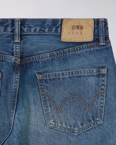 EDWIN REGULAR TAPERED JEANS L30 BLUE DARK USED