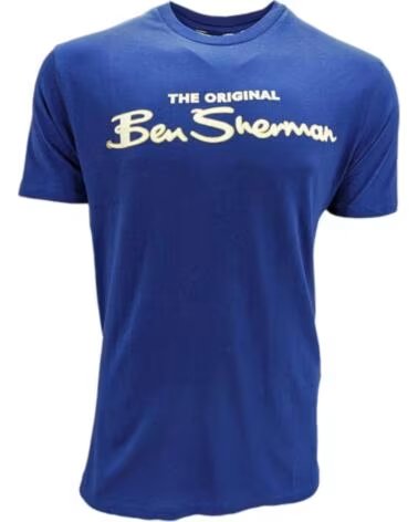 BEN SHERMAN T-SHIRT SIGNATURE FLOCK ROYAL BLUE