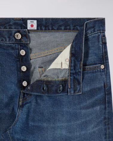 EDWIN REGULAR TAPERED JEANS L32 MID DARK USED BLUE