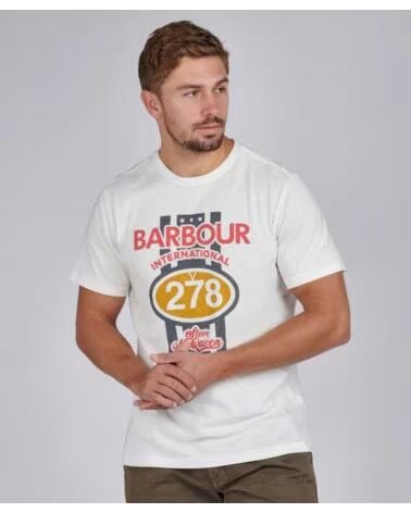 BARBOUR INTERNATIONAL SMQ CHASE T-SHIRT WHITE