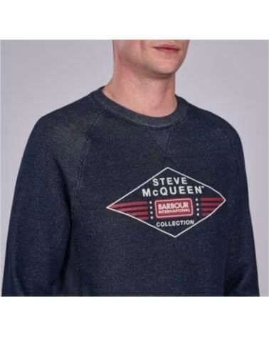 SWEAT-SHIRT BARBOUR INTERNATIONAL SMQ APPLICATION NAVY