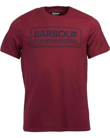 BARBOUR INTERNATIONAL ESSENTIAL LARGE LOGO T-SHIRT PORT RED