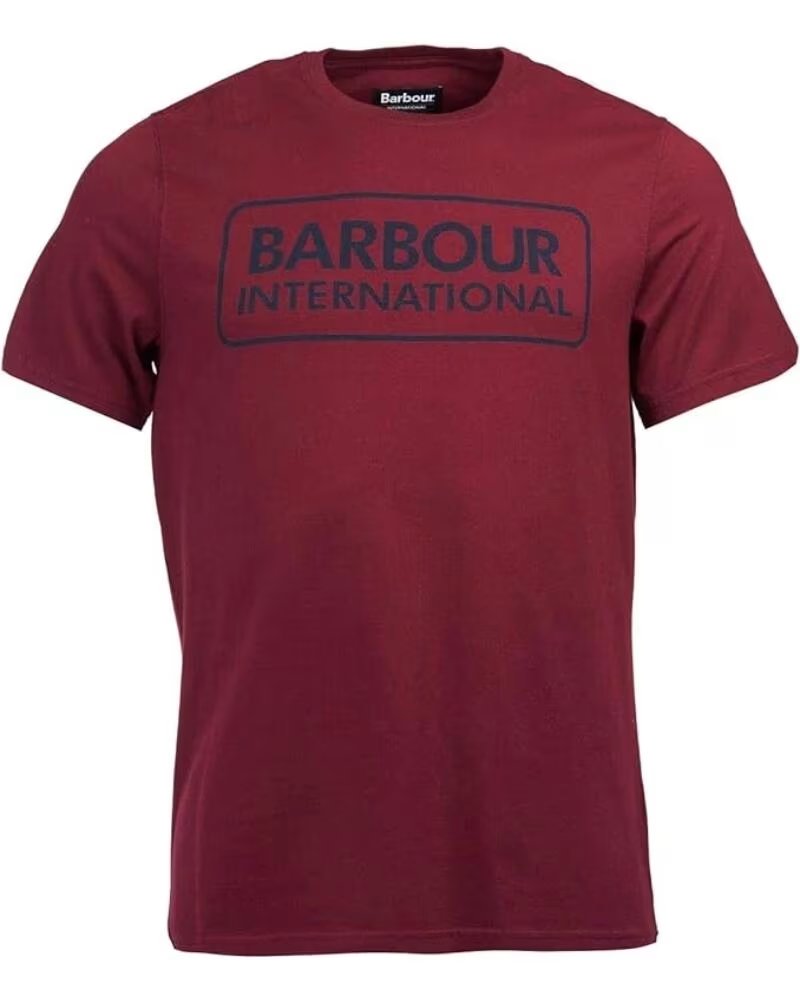 BARBOUR INTERNATIONAL ESSENTIAL LARGE LOGO T-SHIRT PORT RED