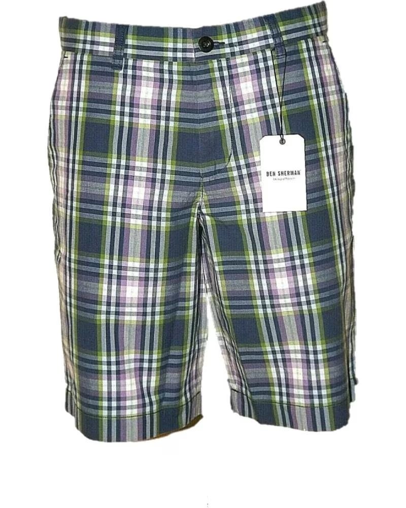 BERMUDA À CARREAUX BEN SHERMAN BLUE