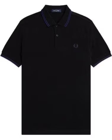 POLO SLIM FIT TWIN TIPPED FRED PERRY BLACK