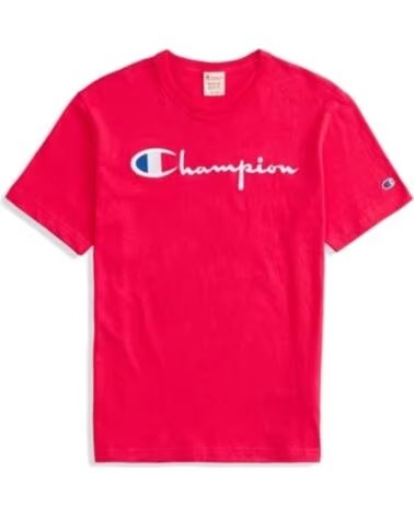 CAMISETA CHAMPION REVERSE WEAVE SCRIPT LOGO ROSA CLARO LIGHT PINK