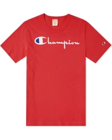 T-SHIRT CHAMPION REVERSE WEAVE SCRIPT LOGO LIGHT PINK RED