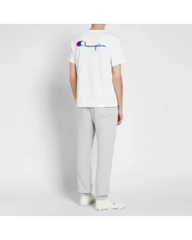CHAMPION REVERSE WEAVE T-SHIRT AVEC LOGO BRODÉ AU DOS WHITE