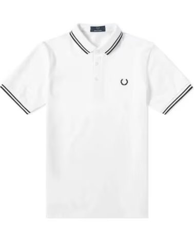 FRED PERRY SLIM FIT TWIN TIPPED POLO MADE IN JAPAN WEISS WHITE