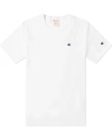 CHAMPION REVERSE WEAVE T-SHIRT AVEC LOGO BRODÉ AU DOS WHITE