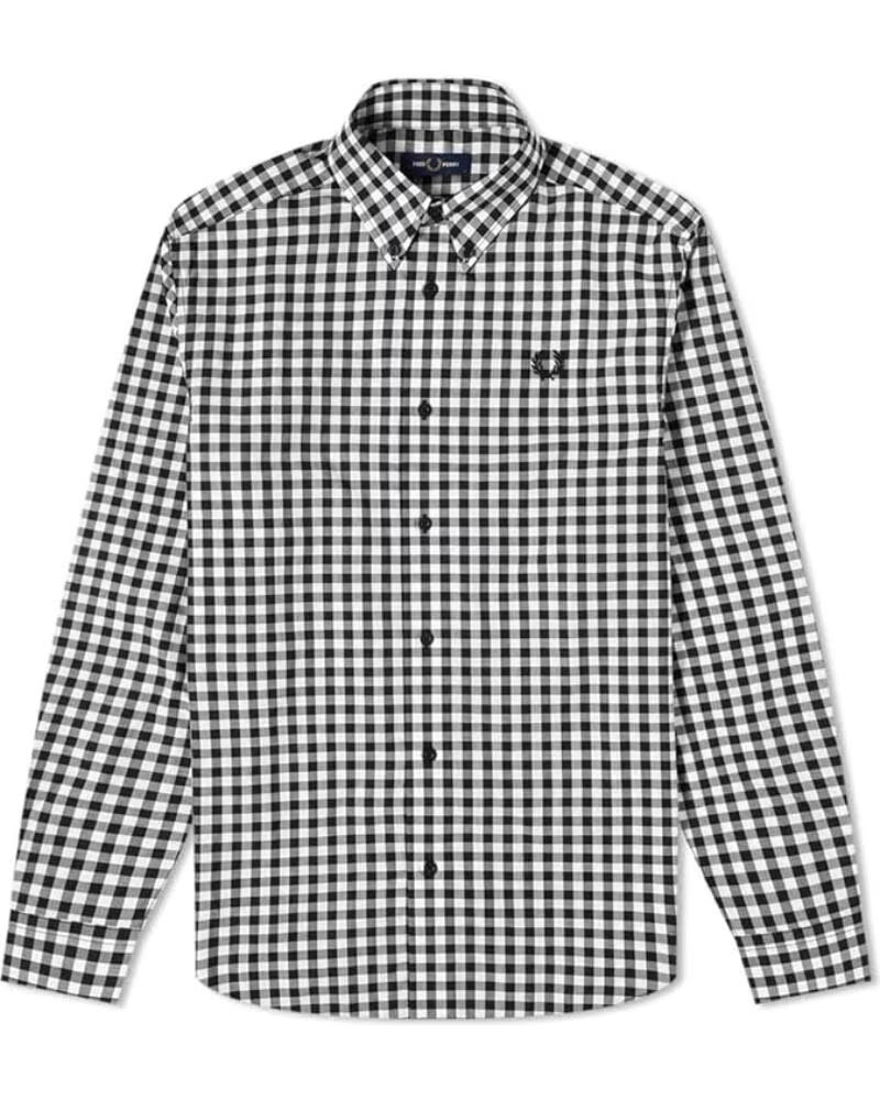 FRED PERRY GINGHAM REISSUES HEMD SCHWARZ BLACK