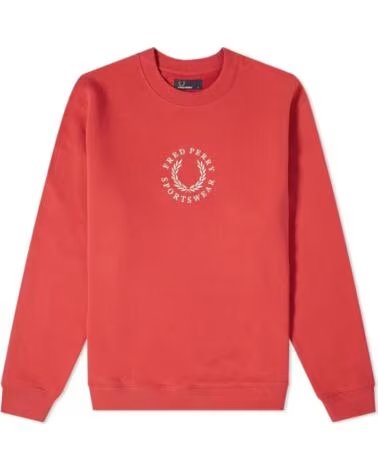SUDADERA FRED PERRY EMBROIDERED LOGO RED