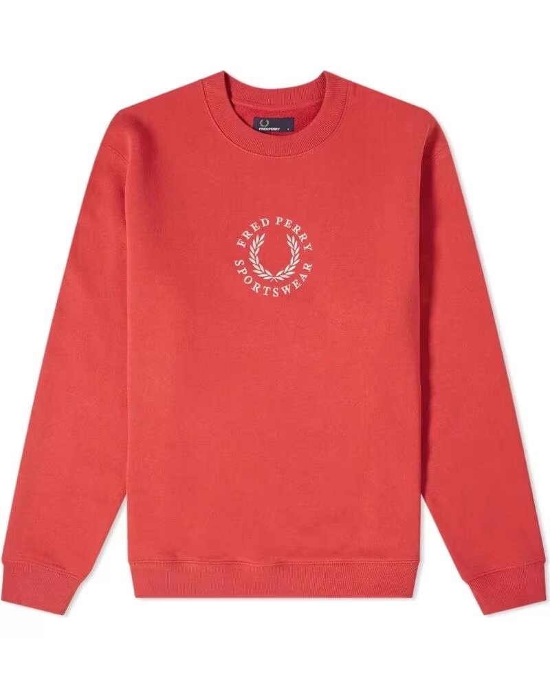 SUDADERA FRED PERRY EMBROIDERED LOGO RED
