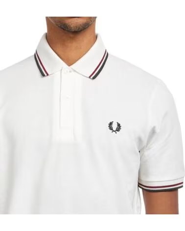 FRED PERRY REISSUES ORIGINAL TWIN TIPPED POLO WHITE