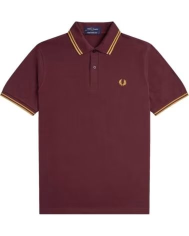 FRED PERRY REISSUES ORIGINAL TWIN TIPPED POLO OXBLOOD HONEYCOMB BURDEOS BURGUNDY
