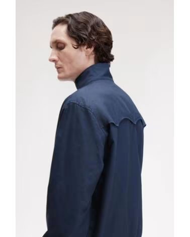 GIACCHE E CAPPOTTI FRED PERRY CLASSIC HARRINGTON JACKET TENNIS BLUE NAVY