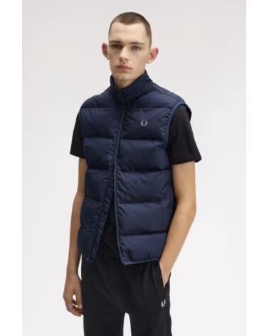 FRED PERRY GILET MATELASSÉ INSULATED BLEU MARINE NAVY