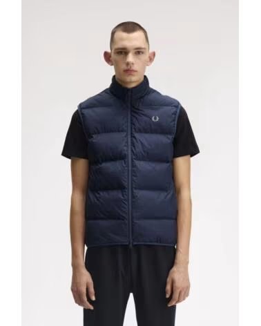 FRED PERRY GILET MATELASSÉ INSULATED BLEU MARINE NAVY
