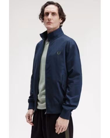 GIACCHE E CAPPOTTI FRED PERRY CLASSIC HARRINGTON JACKET TENNIS BLUE NAVY