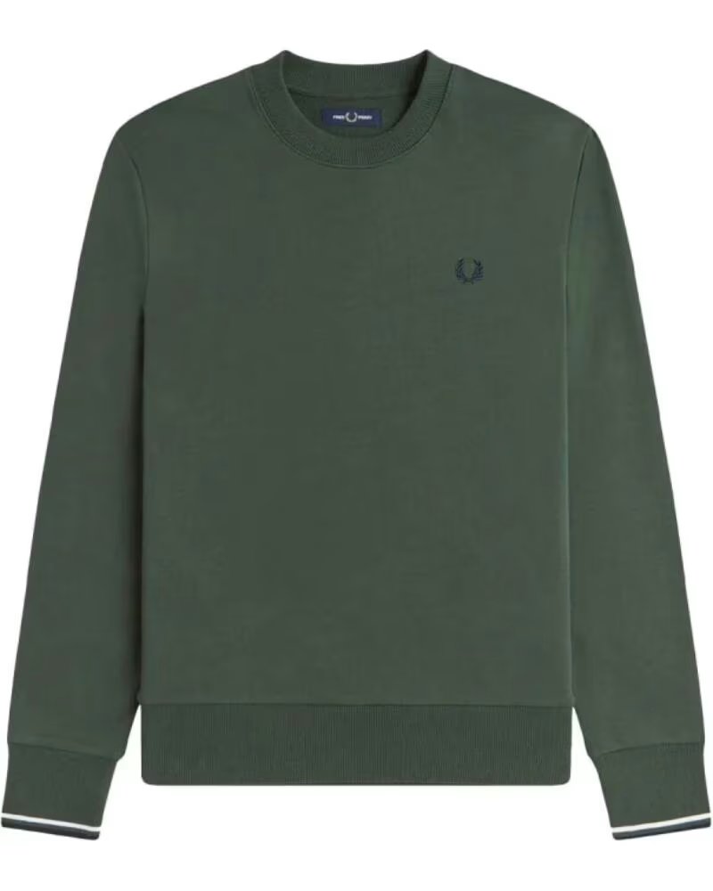 SWEAT-SHIRT FRED PERRY CREW NECK COURT GREEN DARK