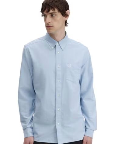 CAMISA OXFORD FRED PERRY LIGHT SMOKE BLUE
