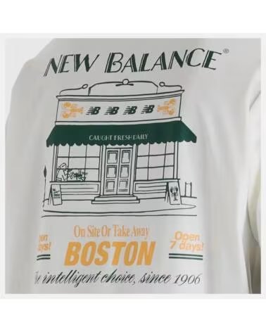 NEW BALANCE T-SHIRT GRAB A BITE BOSTON MT62S7YP WHITE