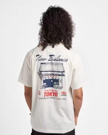 T-SHIRT NEW BALANCE GRAB A BITE TOKYO MT62D8CE WHITE