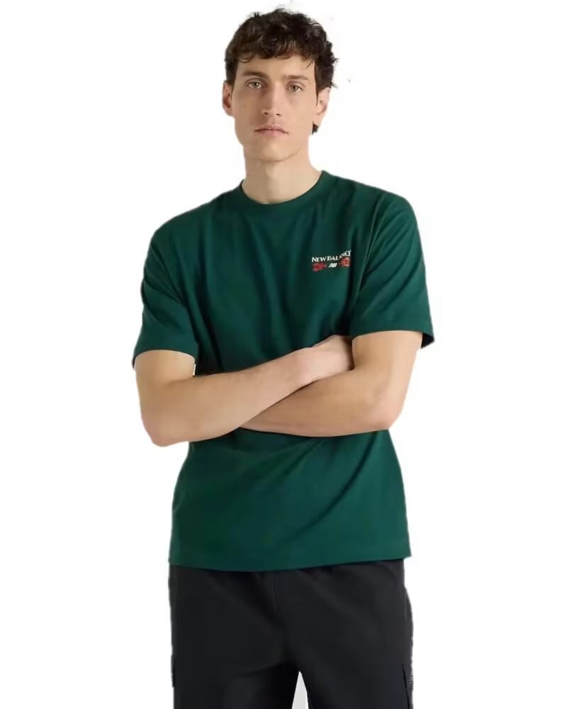 NEW BALANCE T-SHIRT GRAB A BITE BOSTON MT62S7YP NORDIC GREEN DARK