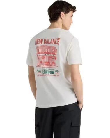 NEW BALANCE T-SHIRT GRAB A BITE LONDON MT62B9LI WHITE