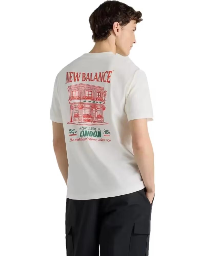 NEW BALANCE T-SHIRT GRAB A BITE LONDON MT62B9LI WHITE
