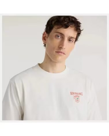 NEW BALANCE T-SHIRT GRAB A BITE LONDON MT62B9LI WHITE