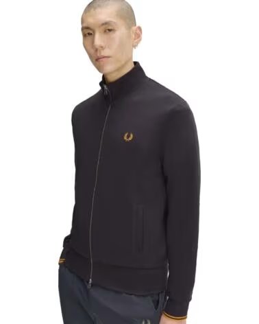 SWEATSHIRT COM FECHO FRED PERRY J3340 DARK GREEN