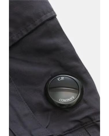 CP COMPANY BAUMWOLL-LEINEN CARGO SHORTS NAVY