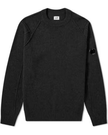 CP COMPANY PULL RAS DU COU EN LAINE VIERGE BLACK