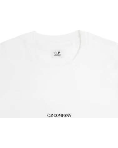 CP COMPANY 30-1 JERSEY CAMISETA RELAXED FIT LOGO BLANCO GASA WHITE