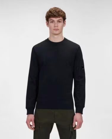 CP COMPANY SUDADERA DIAGONAL RAISED FLEECE CREW NECK BLACK