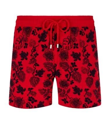 VILEBREQUIN MAHINA SWIM SHORT NATURAL TURTLES PEPPER RED