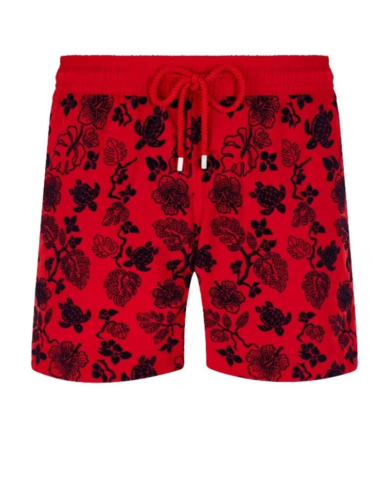 VILEBREQUIN MAHINA SWIM SHORT NATURAL TURTLES PEPPER RED