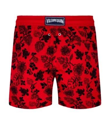 VILEBREQUIN MAHINA SWIM SHORT NATURAL TURTLES PEPPER RED